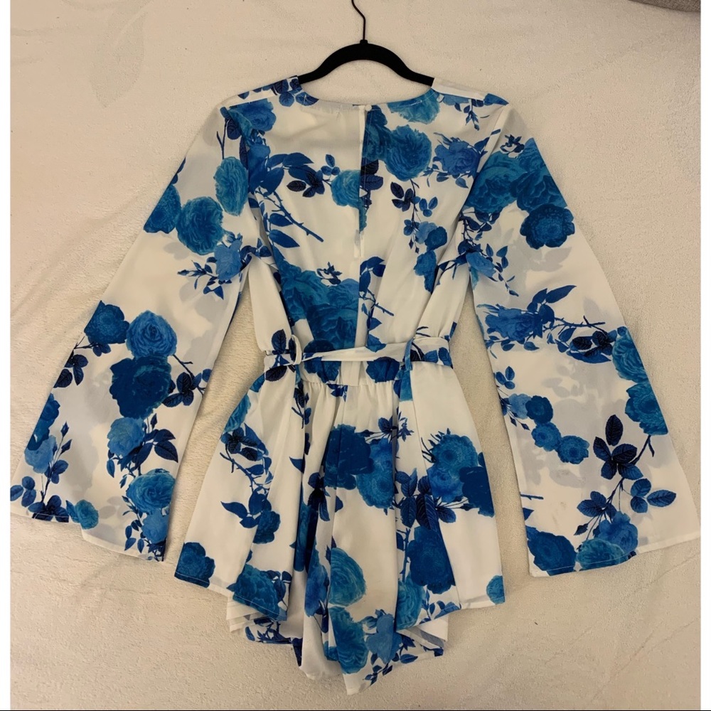 Fab’rik blue long sleeve floral romper - Picture 2 of 9